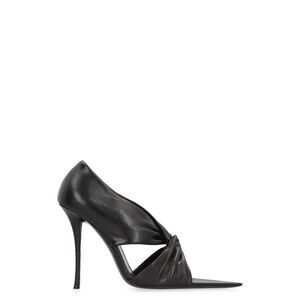 SAINT LAURENT Twist Detail Pointed Toe Stiletto Pumps Women BLACK
